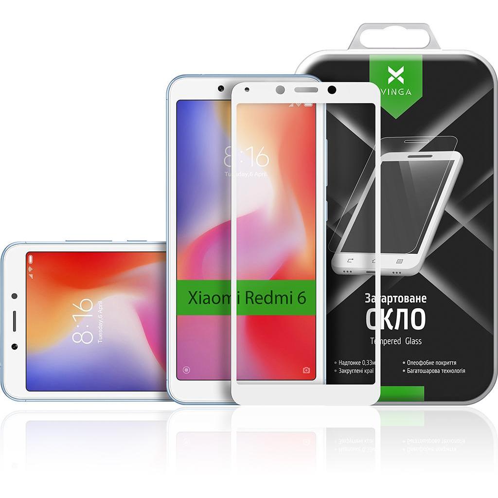 Стекло защитное Vinga для Xiaomi Redmi 6 (White) (VTPGS-R6W) - 2