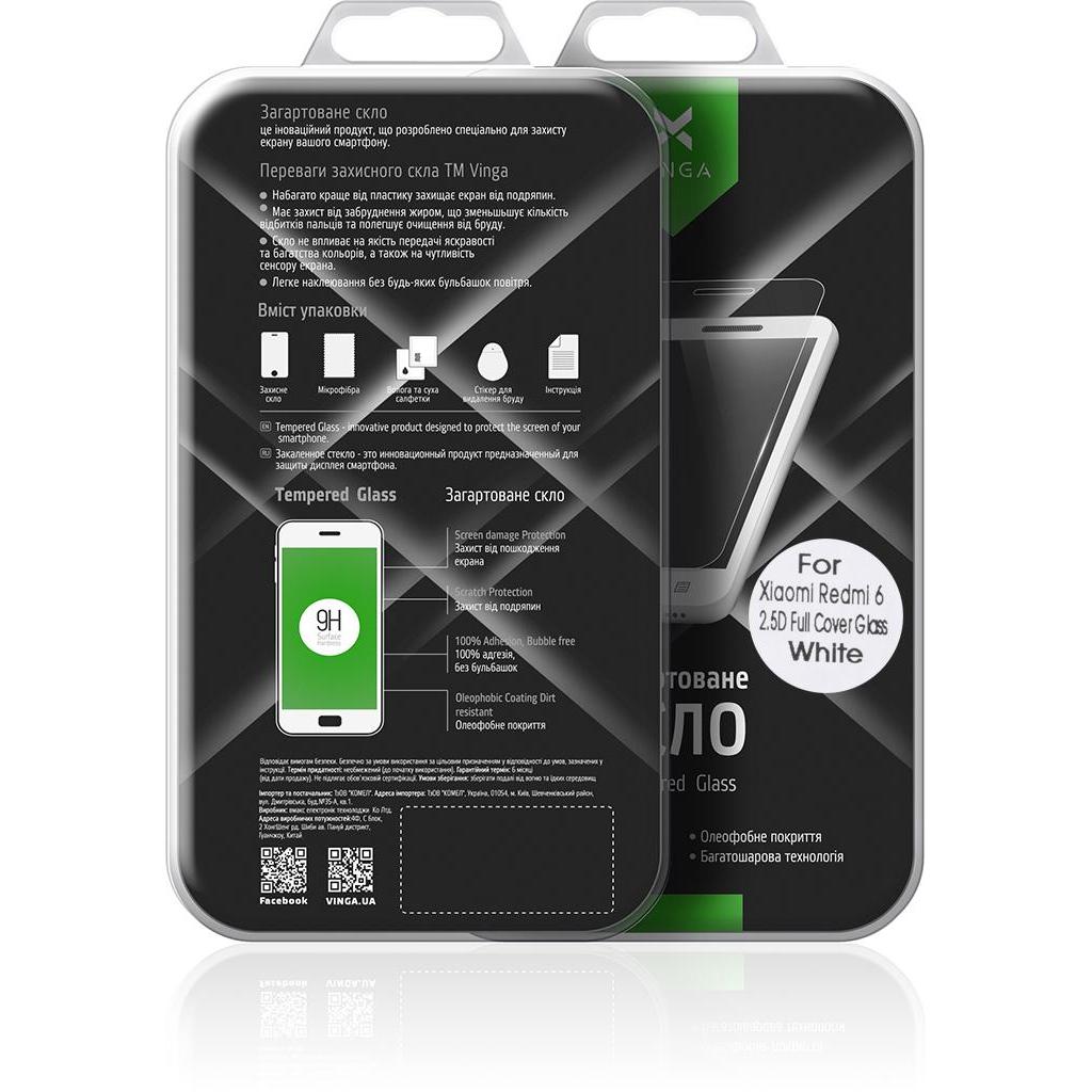 Стекло защитное Vinga для Xiaomi Redmi 6 (White) (VTPGS-R6W) - 9