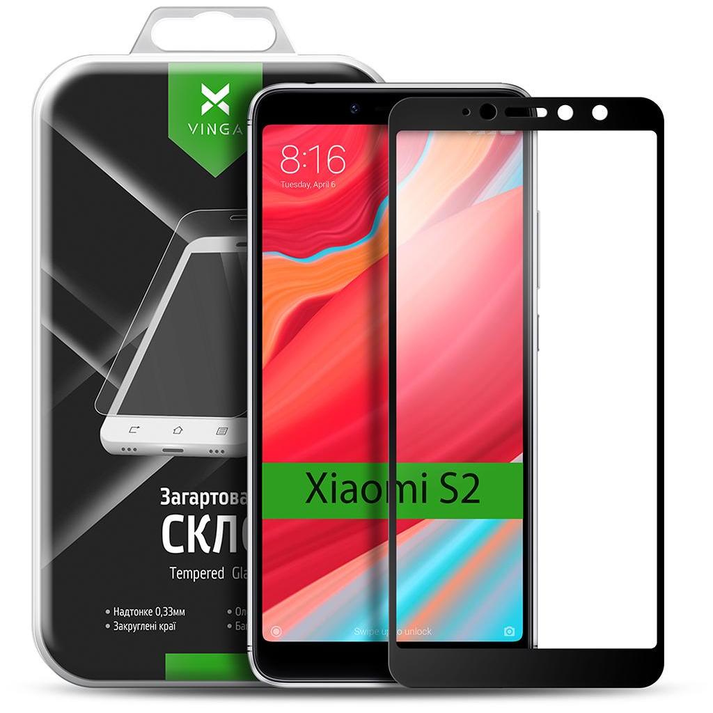 Стекло защитное Vinga для Xiaomi S2 Black (VTPGS-XS2)