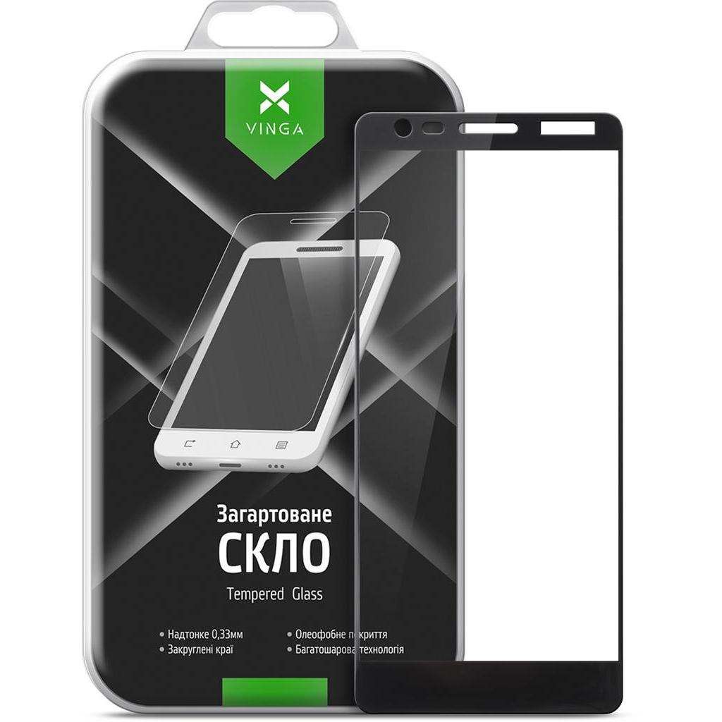 Стекло защитное Vinga для Nokia 3.1 Black (VTPGS-N31B) - 1