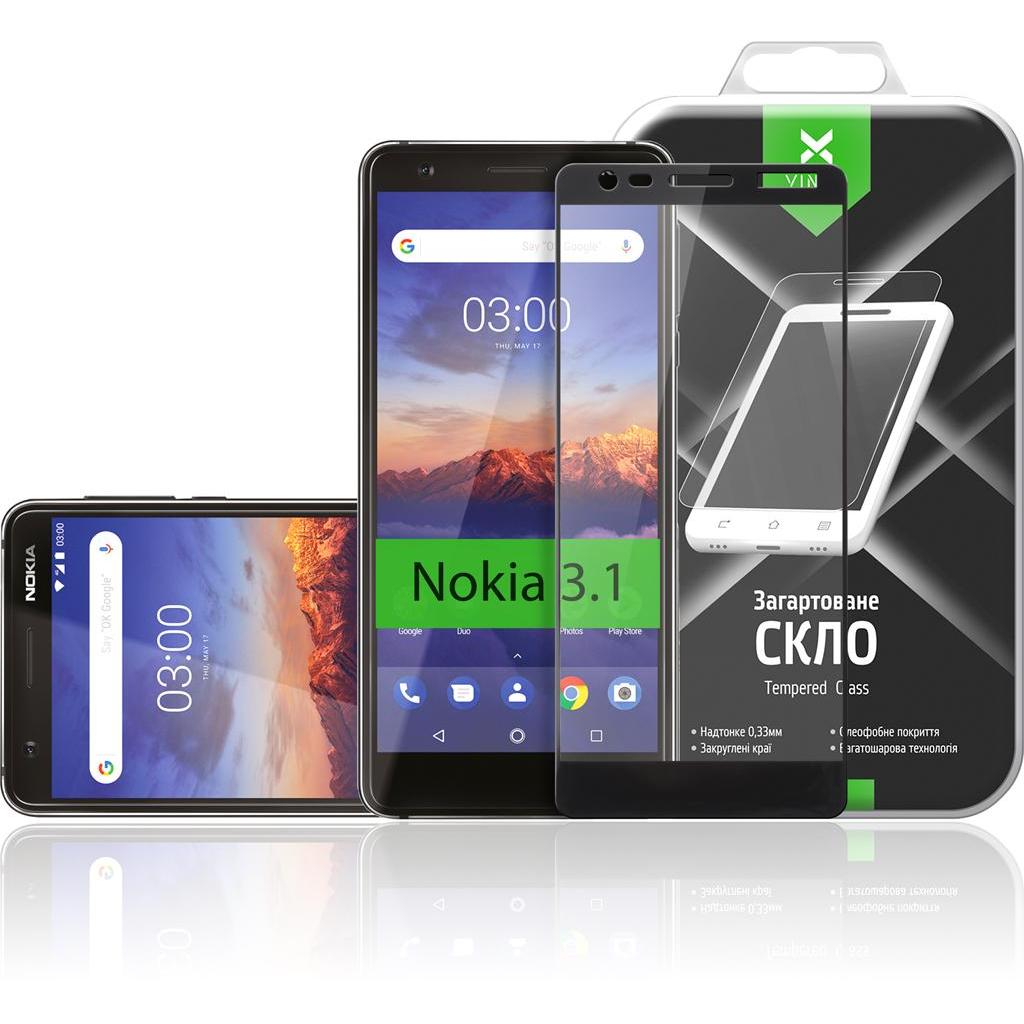 Стекло защитное Vinga для Nokia 3.1 Black (VTPGS-N31B) - 2