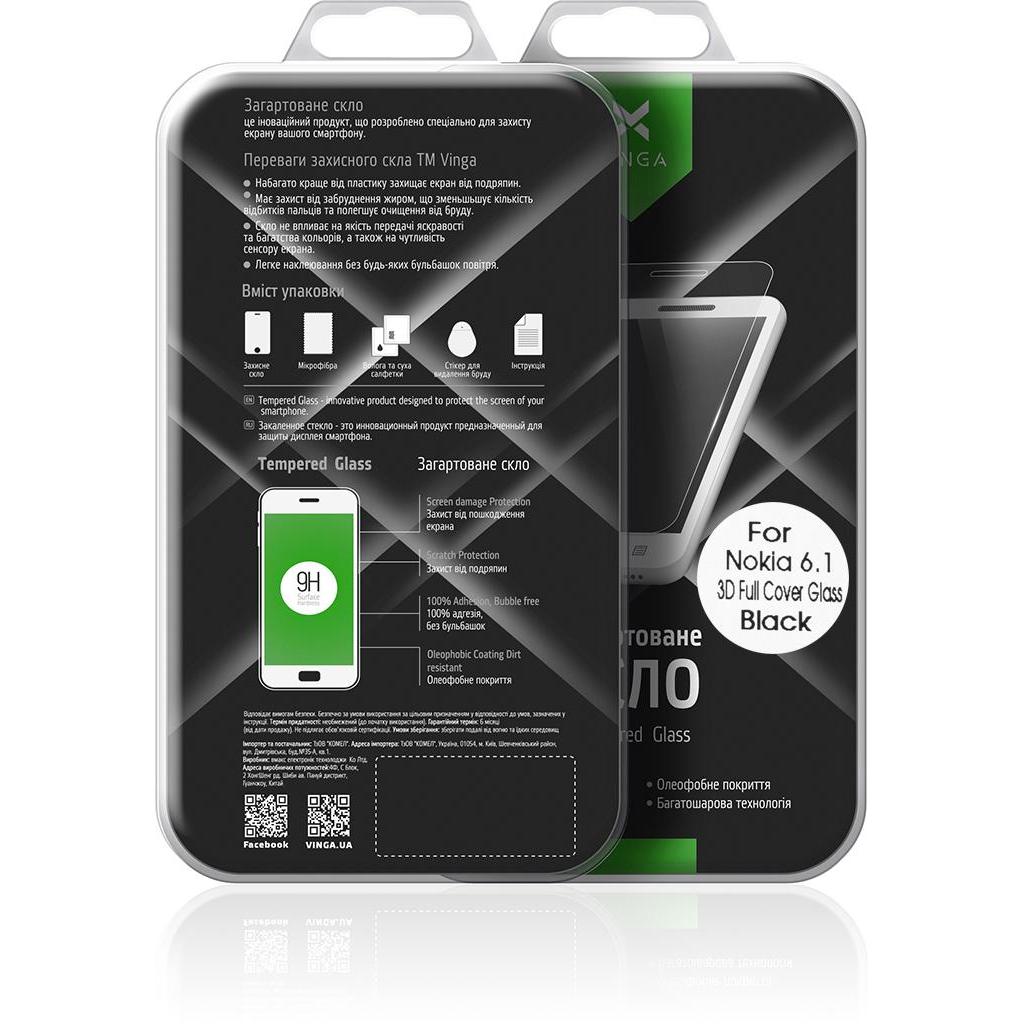 Стекло защитное Vinga для Nokia 6.1 Black (VTPGS-N61B) - 7