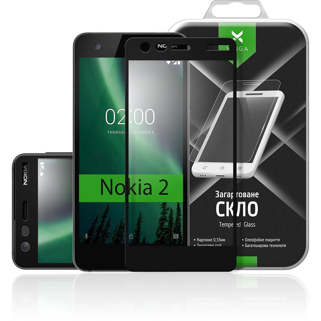 Стекло защитное Vinga для Nokia 2 Black (VTPGS-N2B) - 2
