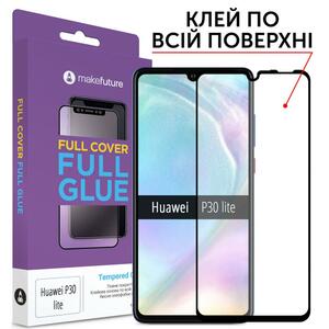Стекло защитное MakeFuture для Huawei P30 Lite Black Full Cover Full Glue (MGF-HUP30L)