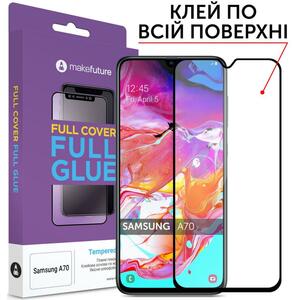 Стекло защитное MakeFuture для Samsung A70 (A705) Black Full Cover Full Glue (MGF-SA705)