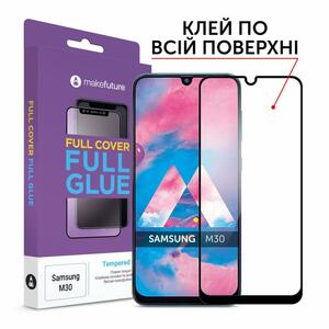 Стекло защитное MakeFuture Samsung M30 Full Cover Full Glue (MGF-SM30)