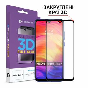 Стекло защитное MakeFuture Xiaomi Redmi Note 7 Full Cover Full Glue 3D (MGF3D-XRN7)