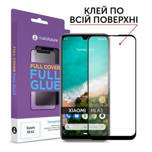 Стекло защитное MakeFuture Xiaomi Mi A3 Black Full Cover Full Glue (MGF-XMA3)