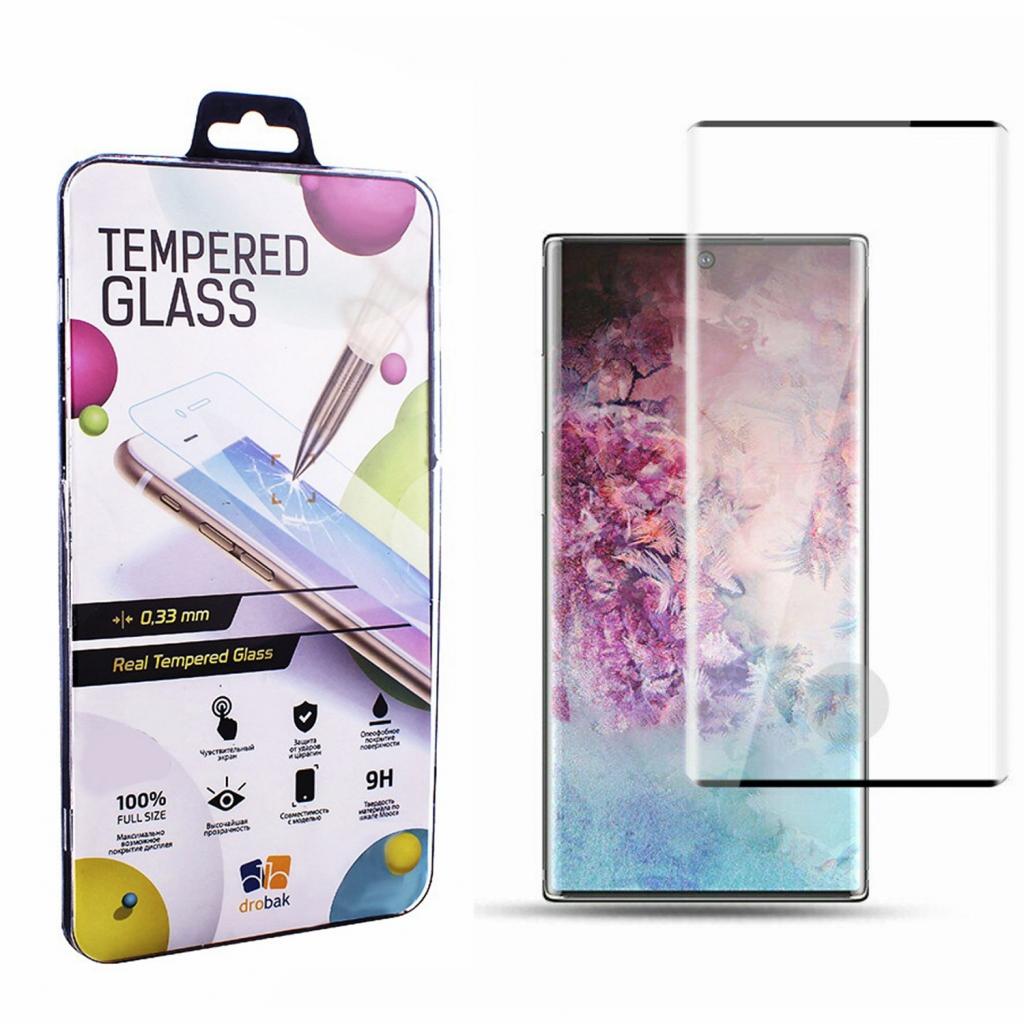 Стекло защитное Drobak Galaxy Note 10 Black 3D Full Cover, Edge Glue (441616)