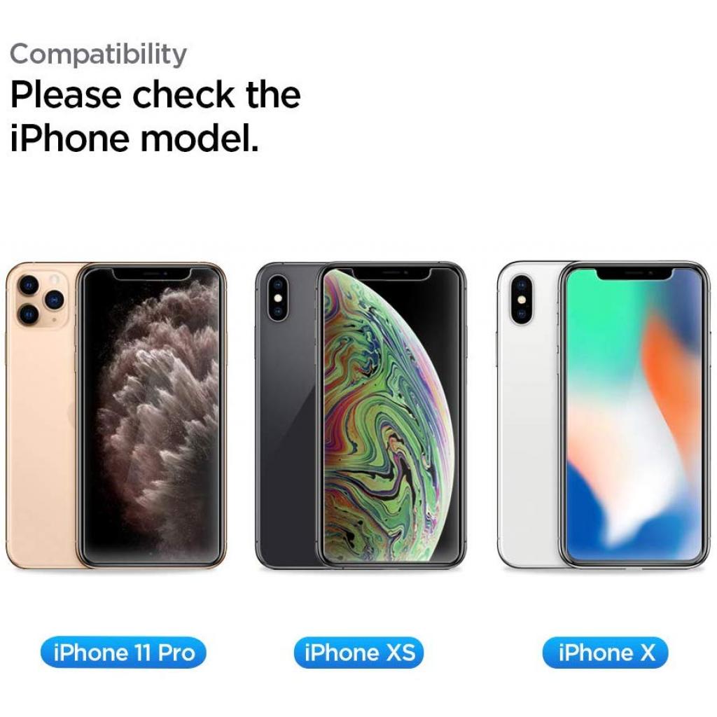 Стекло защитное Spigen iPhone 11 Pro/XS/X AlignMaster Glas tR, 2 pack (AGL00109) - 7