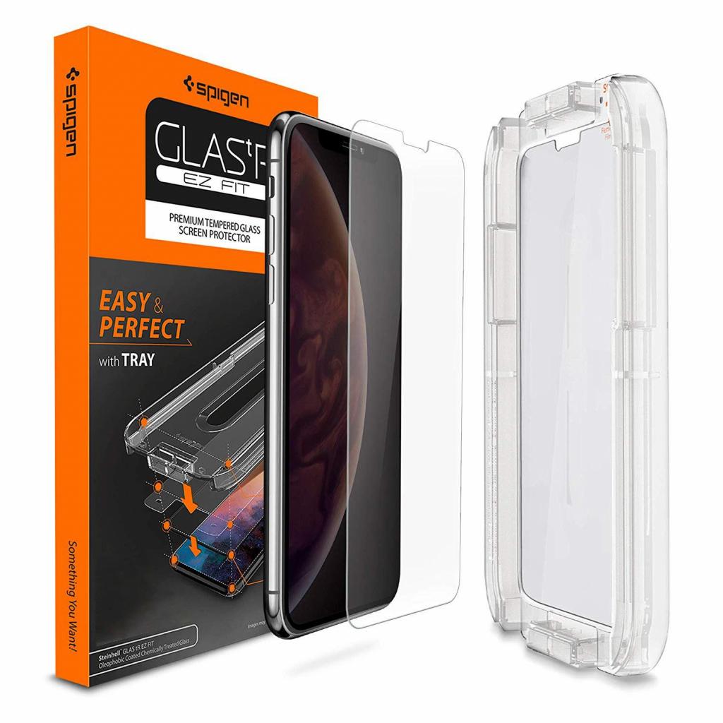 Стекло защитное Spigen iPhone XR Glass "Glas.tR EZ Fit" (1Pack) (064GL24818) - 1