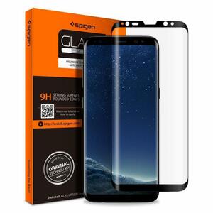 Стекло защитное Spigen Galaxy S9+ Glass "Glas.tR Curved HD" Black (593GL22907)