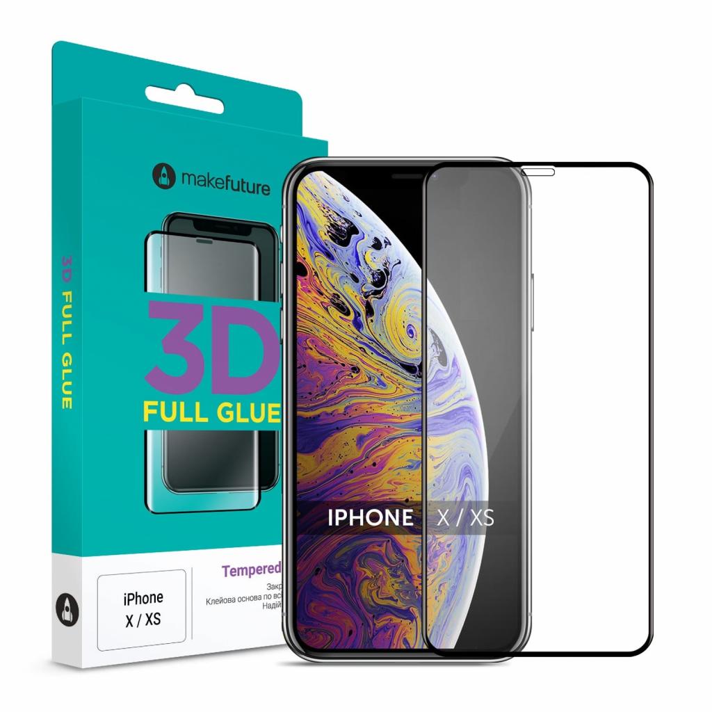 Стекло защитное MakeFuture Apple iPhone X/XS Black (MG3D-AIX/XSB)