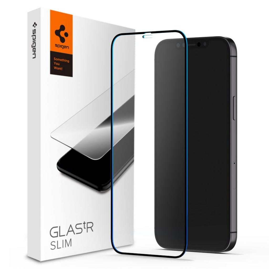 Стекло защитное Spigen iPhone 12 / 12 Pro FC Black HD(1Pack) (AGL01512)