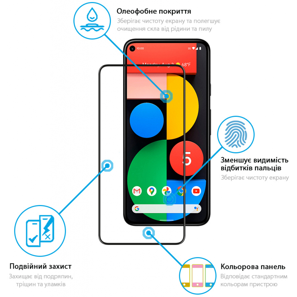 Стекло защитное Global Full Glue Google Pixel 5 (1283126513367) - 2