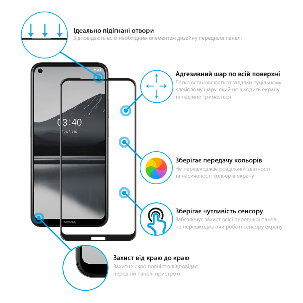 Стекло защитное Global Full Glue Nokia 3.4 (1283126511509) - 1