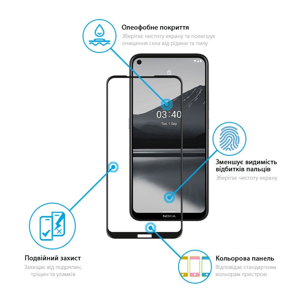 Стекло защитное Global Full Glue Nokia 3.4 (1283126511509) - 2