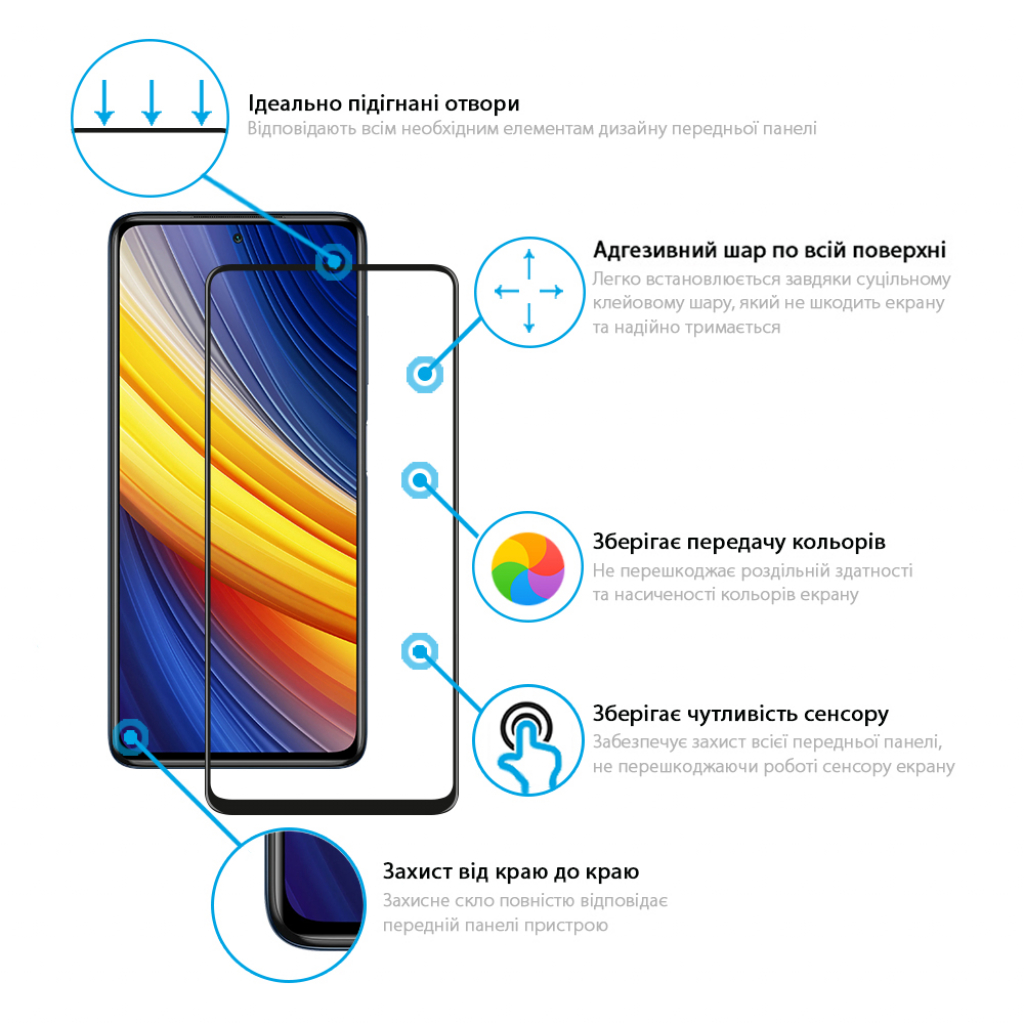 Стекло защитное Global Full Glue Xiaomi Poco X3 Pro (1283126511875) - 1