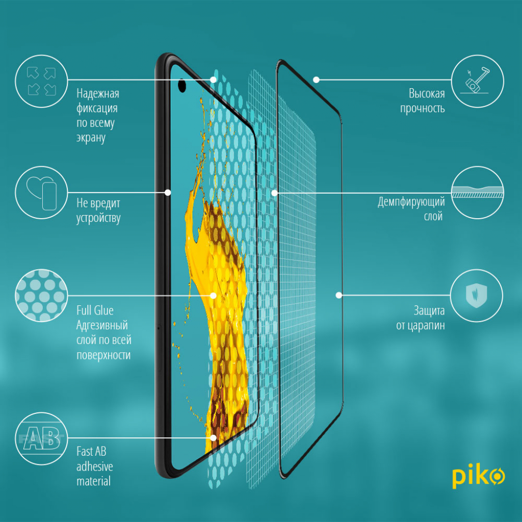 Стекло защитное Piko Full Glue Google Pixel 5 (1283126513428) - 2