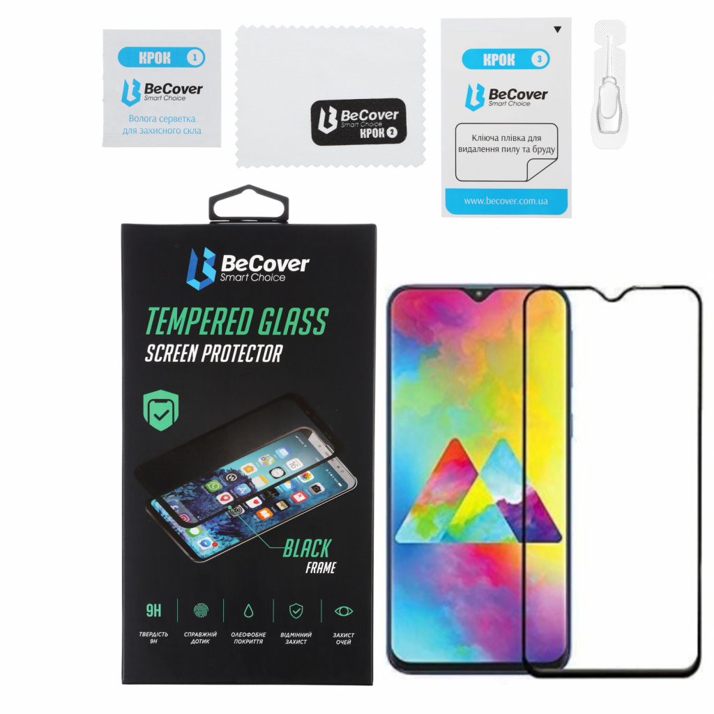 Стекло защитное BeCover Vivo Y1S Black (706484) - 1