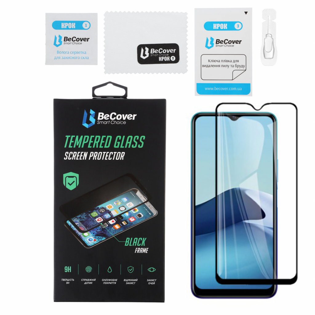 Стекло защитное BeCover Vivo Y31 Black (706486) - 1
