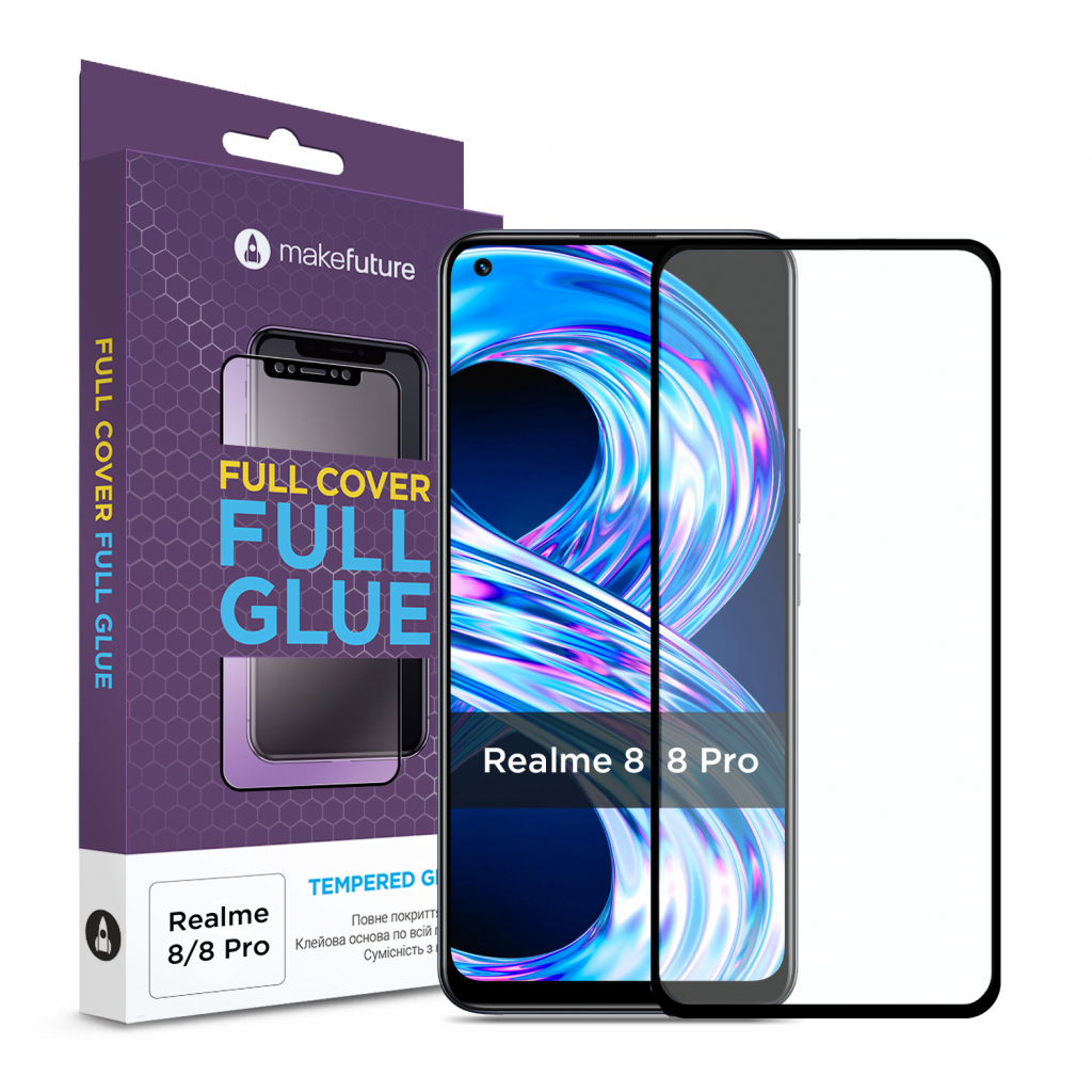 Стекло защитное MakeFuture Realme 8/8 Pro (MGF-R8/8P)