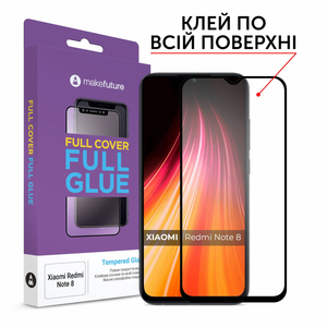 Стекло защитное MakeFuture Xiaomi Redmi Note 8 2021 Full Cover Full Glue (MGF-XRN821)