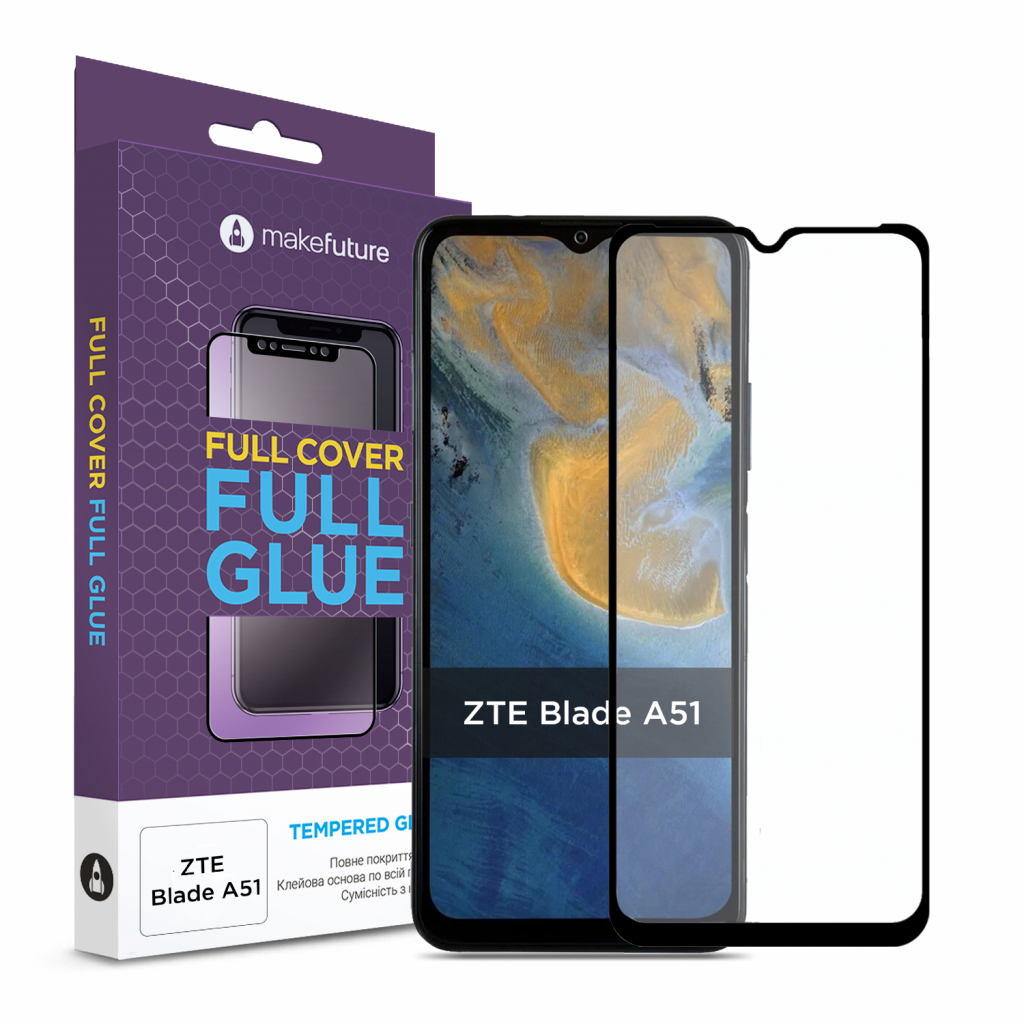 Стекло защитное MakeFuture ZTE Blade A51 (MGF-ZBA51)