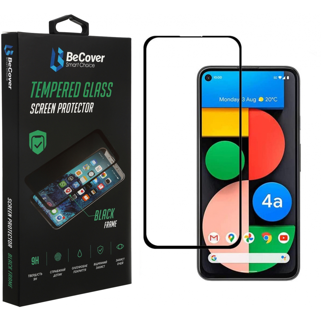 Стекло защитное BeCover Google Pixel 4A Black (706666)