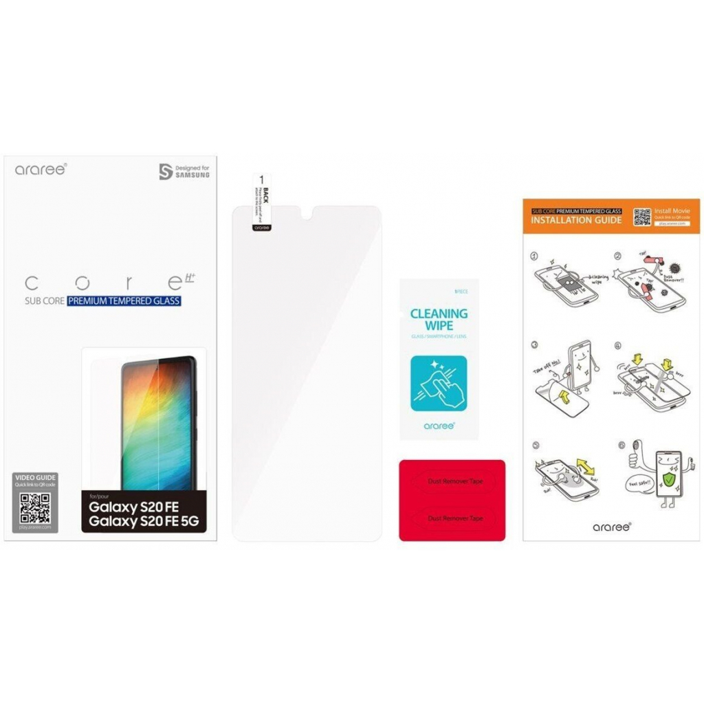 Стекло защитное Samsung Tempered Glass Galaxy S20 FE (G780) Transparent (GP-TTG780KDATW) - 2