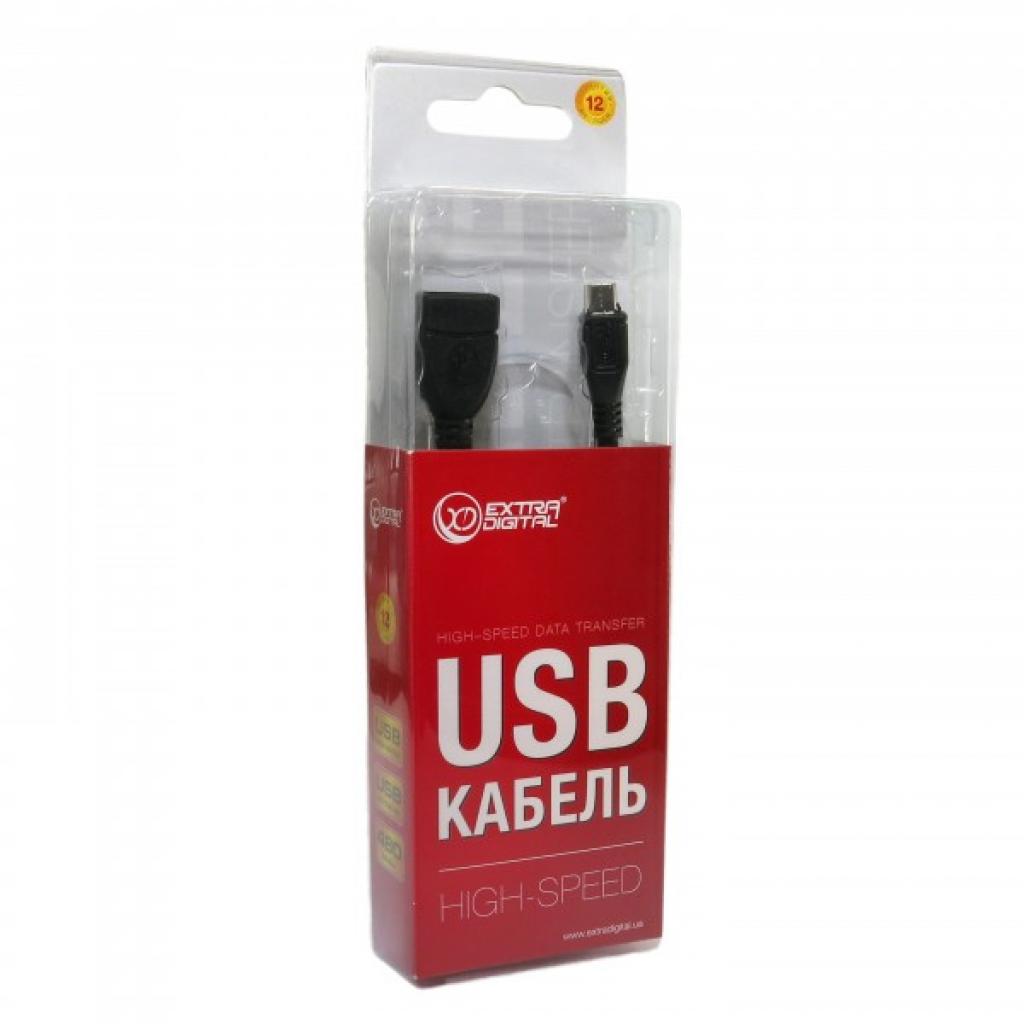 Дата кабель OTG USB 2.0 AF to Micro 5P 0.5m Extradigital (KBO1617) - 3