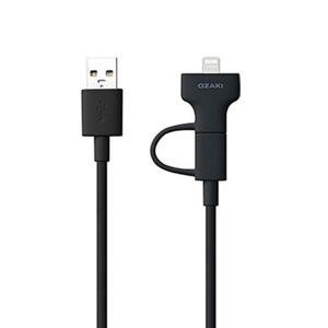 Дата кабель USB 3.0 AM to Micro 5P&Lightning 1.0m Ozaki (OT225BK)