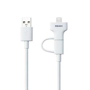 Дата кабель USB 3.0 AM to Micro 5P&Lightning 1.0m Ozaki (OT225WH)