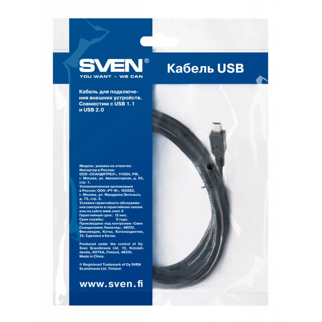 Дата кабель USB 2.0 AM to Mini 5P 1.8m Sven (453) - 3