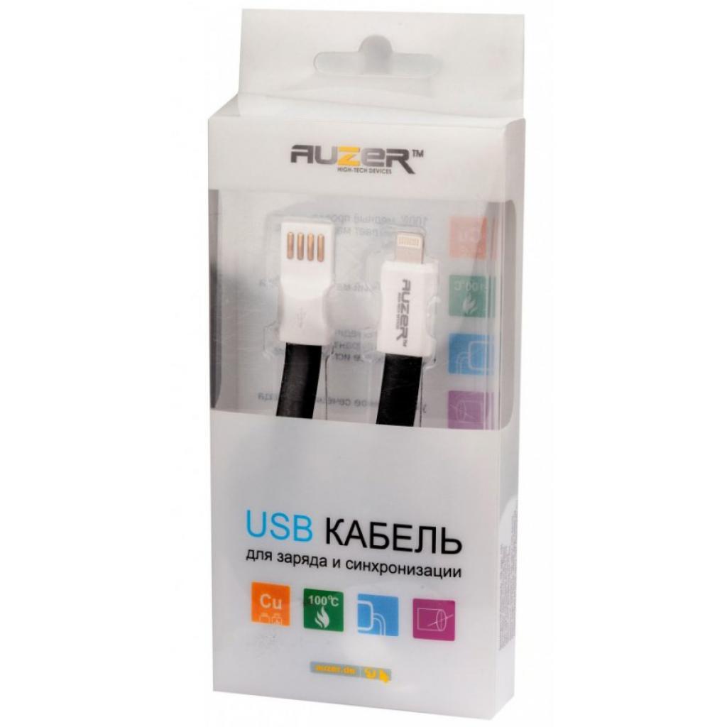 Дата кабель USB 2.0 – Lightning 8-pin Black Auzer (AC-L1BK) - 4