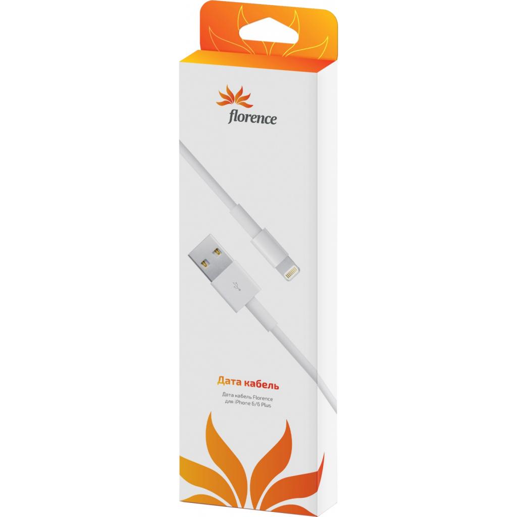 Дата кабель USB 2.0 AM to Lightning 1.0m Florence (DC10-IPH6)