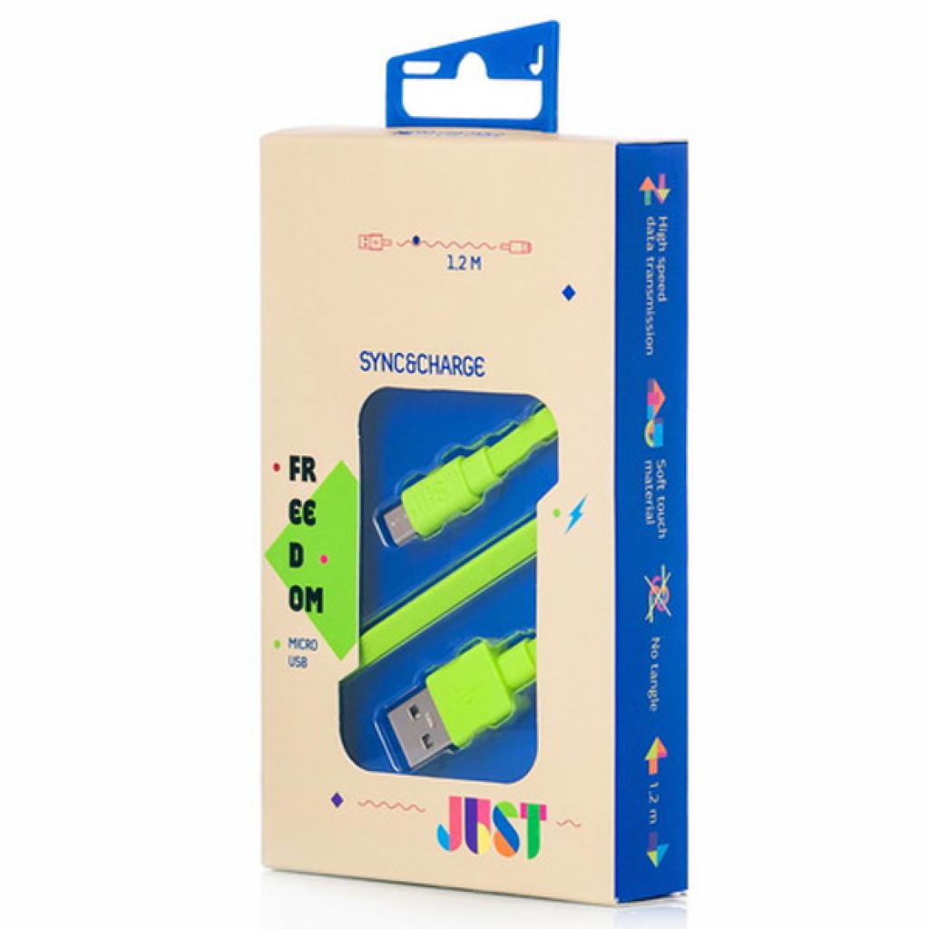 Дата кабель USB 2.0 AM to Micro 5P 1.2m Freedom Green Just (MCR-FRDM-GRN) - 2 Дата кабель USB 2.0 AM to Micro 5P 1.2m Freedom Green Just (MCR-FRDM-GRN) - 2