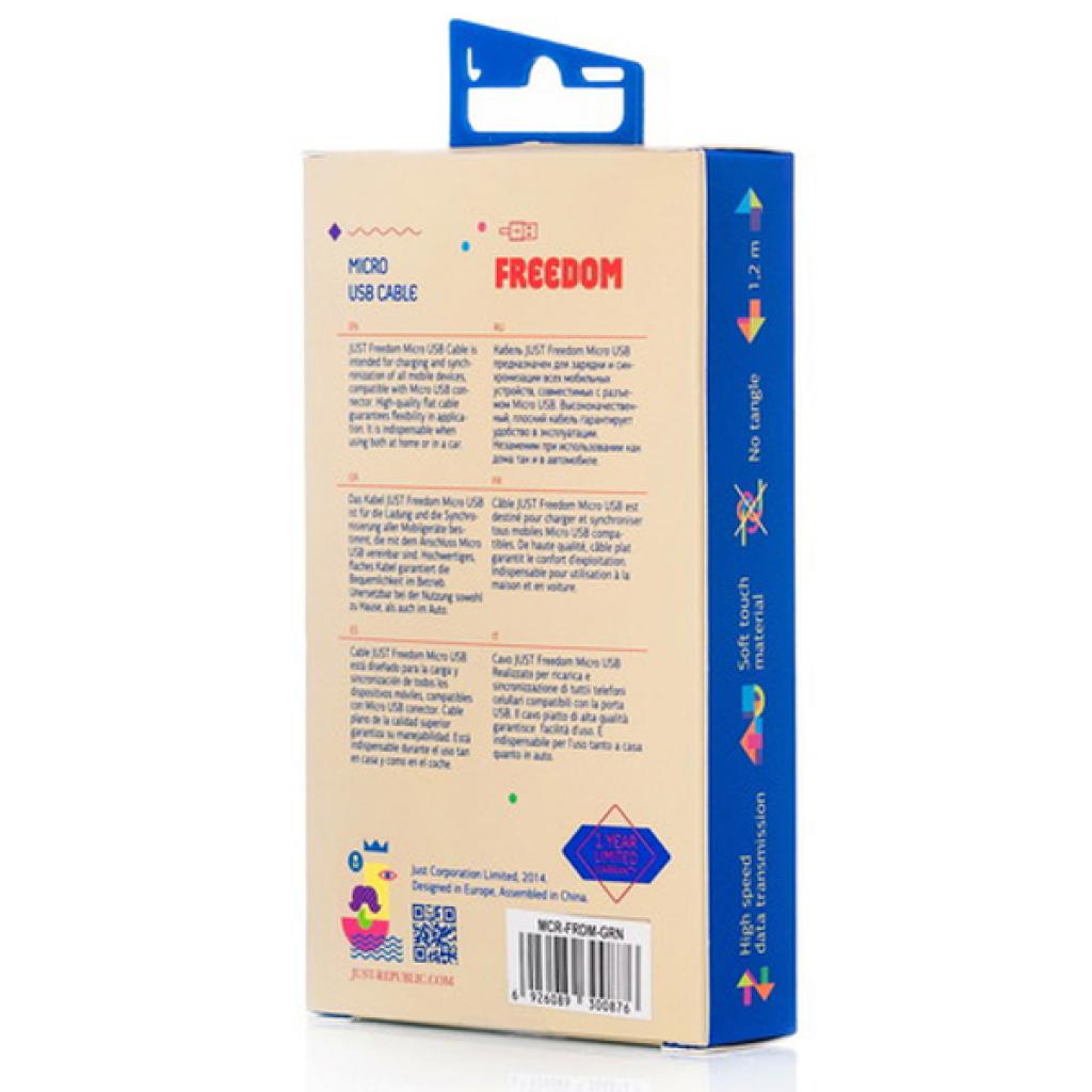 Дата кабель USB 2.0 AM to Micro 5P 1.2m Freedom Green Just (MCR-FRDM-GRN) - 3 Дата кабель USB 2.0 AM to Micro 5P 1.2m Freedom Green Just (MCR-FRDM-GRN) - 3