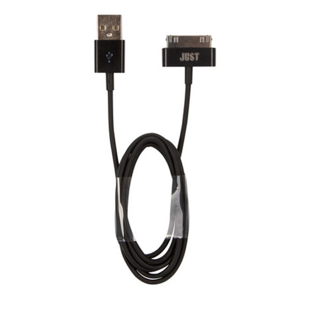 Дата кабель USB 2.0 AM to Apple 30pin 1.0m Simple Black Just (30P-SMP10-BLCK) - 1