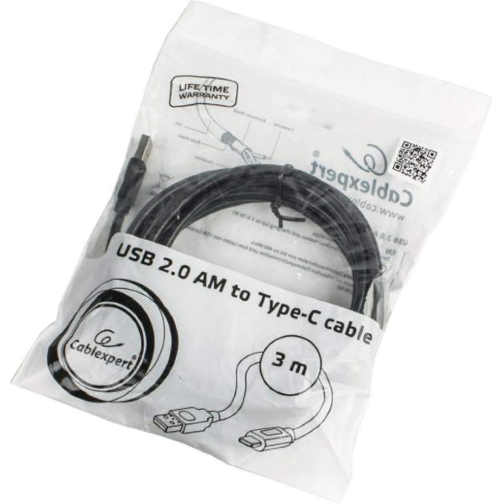 Дата кабель USB 2.0 Type-C to AM 3.0m Cablexpert (CCP-USB2-AMCM) - 1