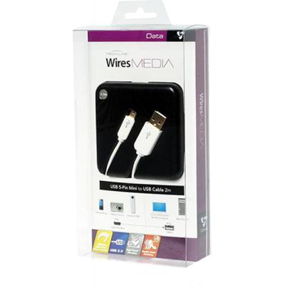 Дата кабель USB 2.0 AM to Mini 5P 2.0m Techlink (726252) - 1