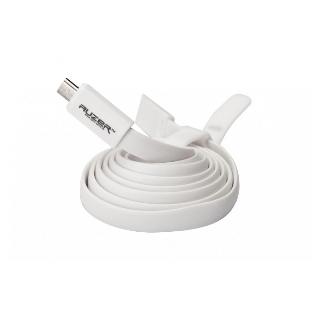 Дата кабель USB 2.0 – Micro USB 1.0м White Auzer (AC-M1WH) - 5