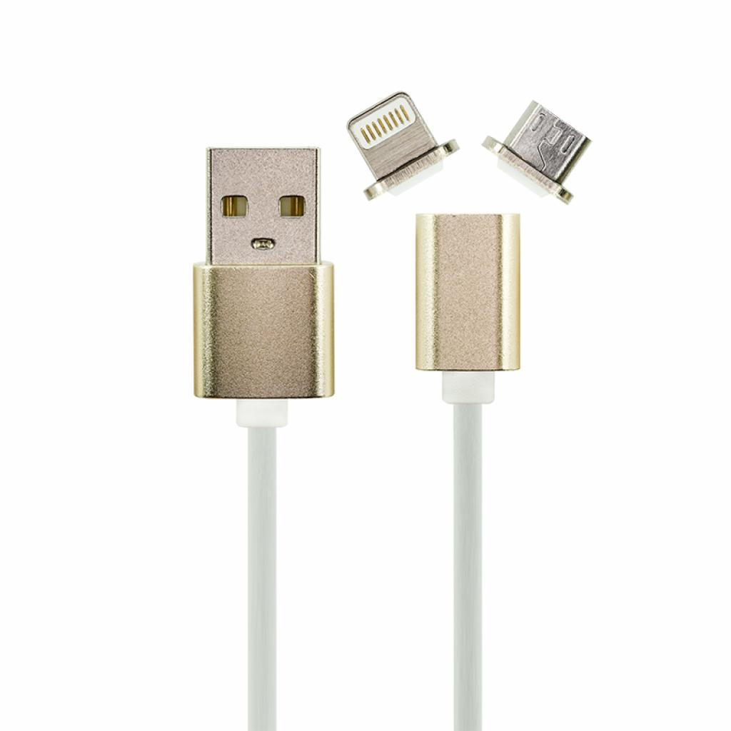 Дата кабель USB Cable Magnetic Universal 2in1 (MicroUSB + iPhone 5) Mobiking (42903)