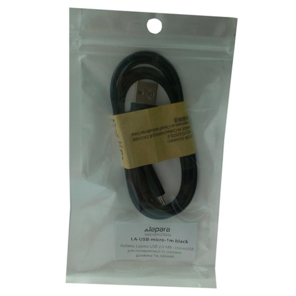 Дата кабель USB 2.0 AM to Micro 5P Lapara (LA-USB-micro-1m black) - 1