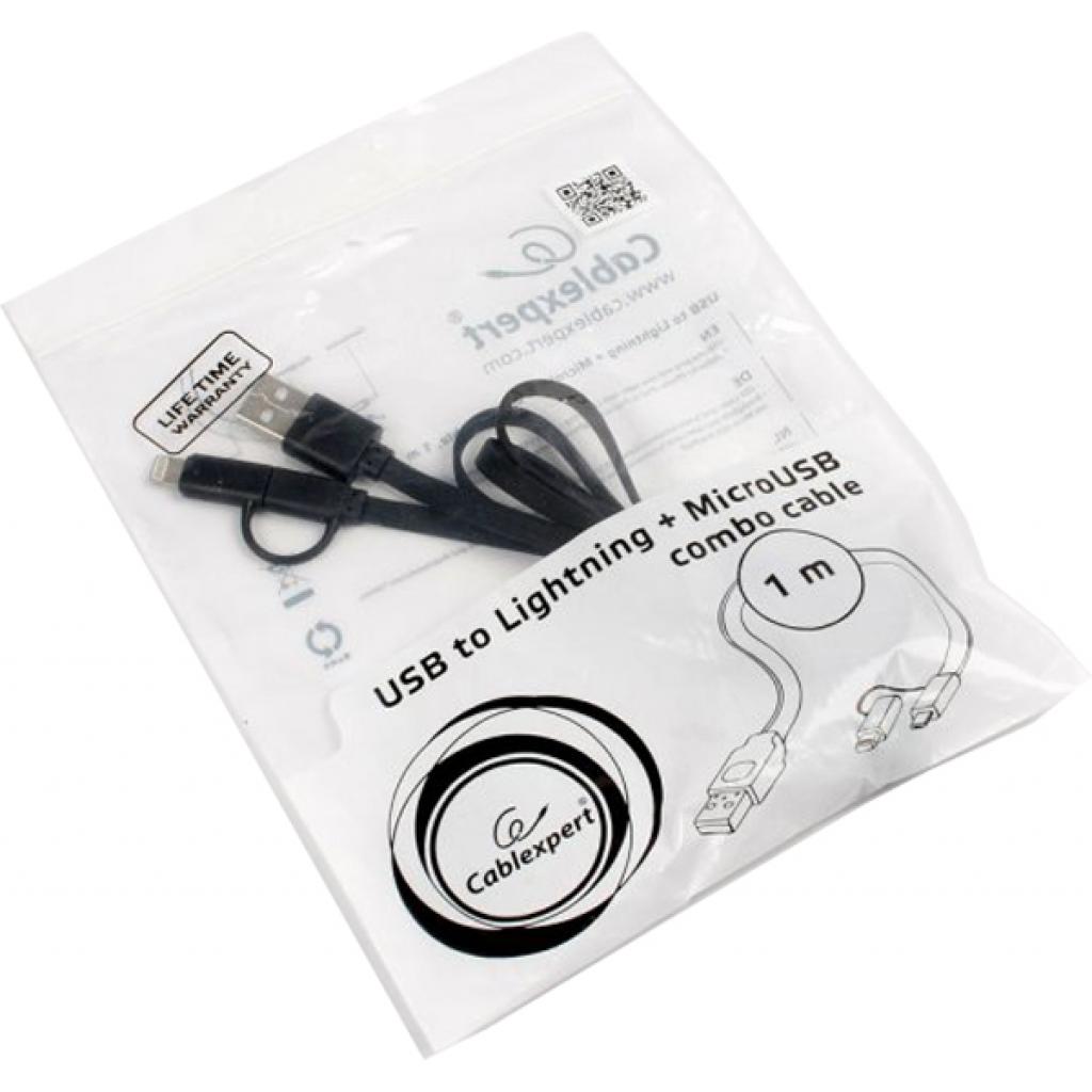 Дата кабель USB 2.0 AM to Lightning + Micro 5P 1.0m Cablexpert (CC-USB2-AMLM2-1M) - 1