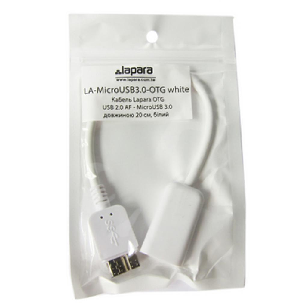 Дата кабель USB 3.0 MicroB to AF Lapara (LA-MicroUSB3.0-OTG white) - 1