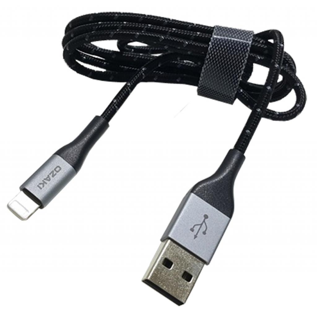 Дата кабель USB 2.0 AM to Lightning 2.0m Ozaki (OT223ABK) - 1