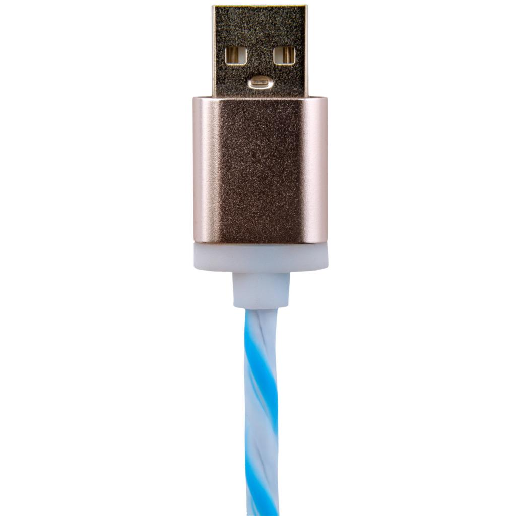 Дата кабель USB 2.0 AM to Lightning 1.0m W-Bl (силикон) бело->голубой LogicPower (5143) - 1