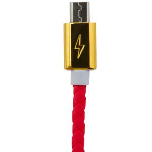 Дата кабель USB 2.0 AM to Micro 5P 1.0m R (кож. плетение) красный LogicPower (5130)