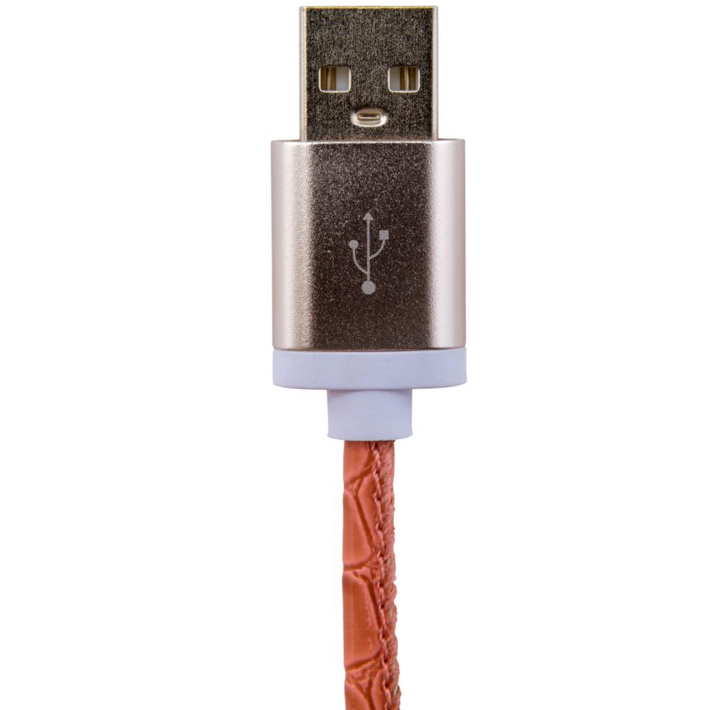Дата кабель USB 2.0 AM to Micro 5P 1.0m P (кожа) розовый LogicPower (5134) - 1